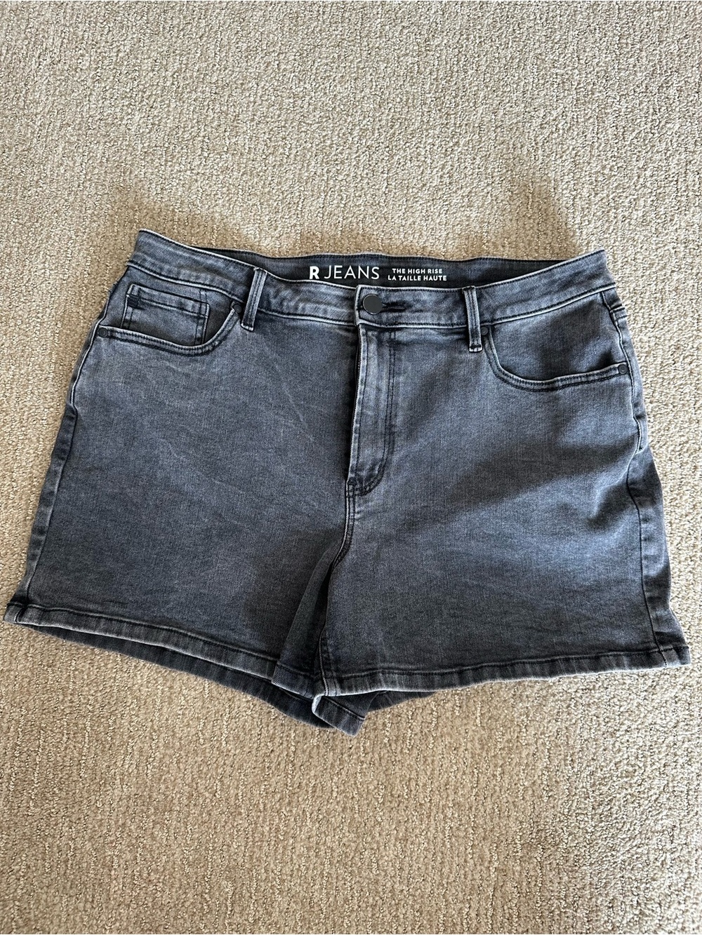 High Rise Women's Black Denim Shorts